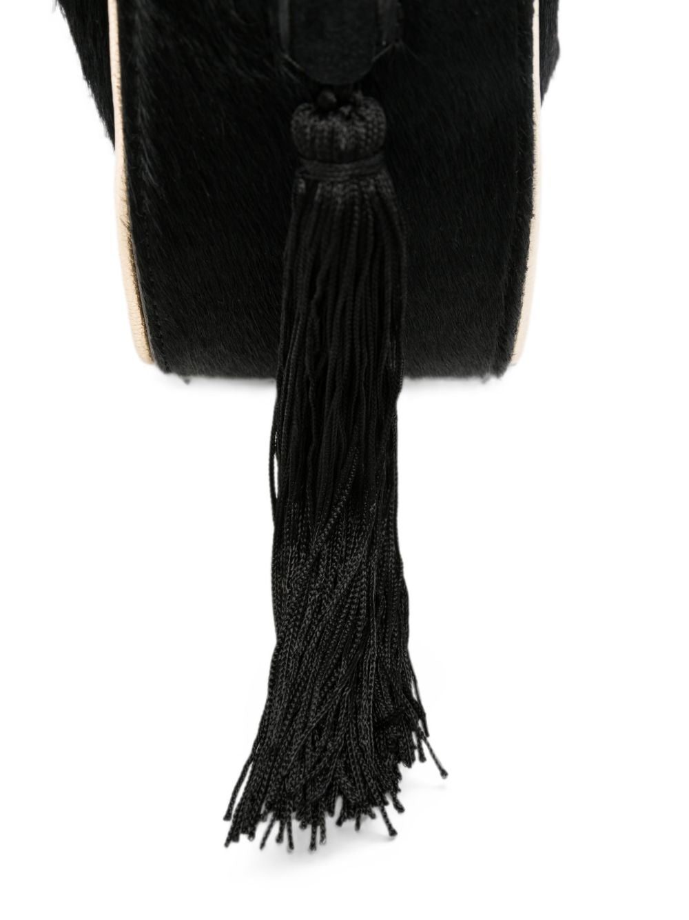 Forte Forte Calf Hair Drawstring Bucket Bag — Black, view 4