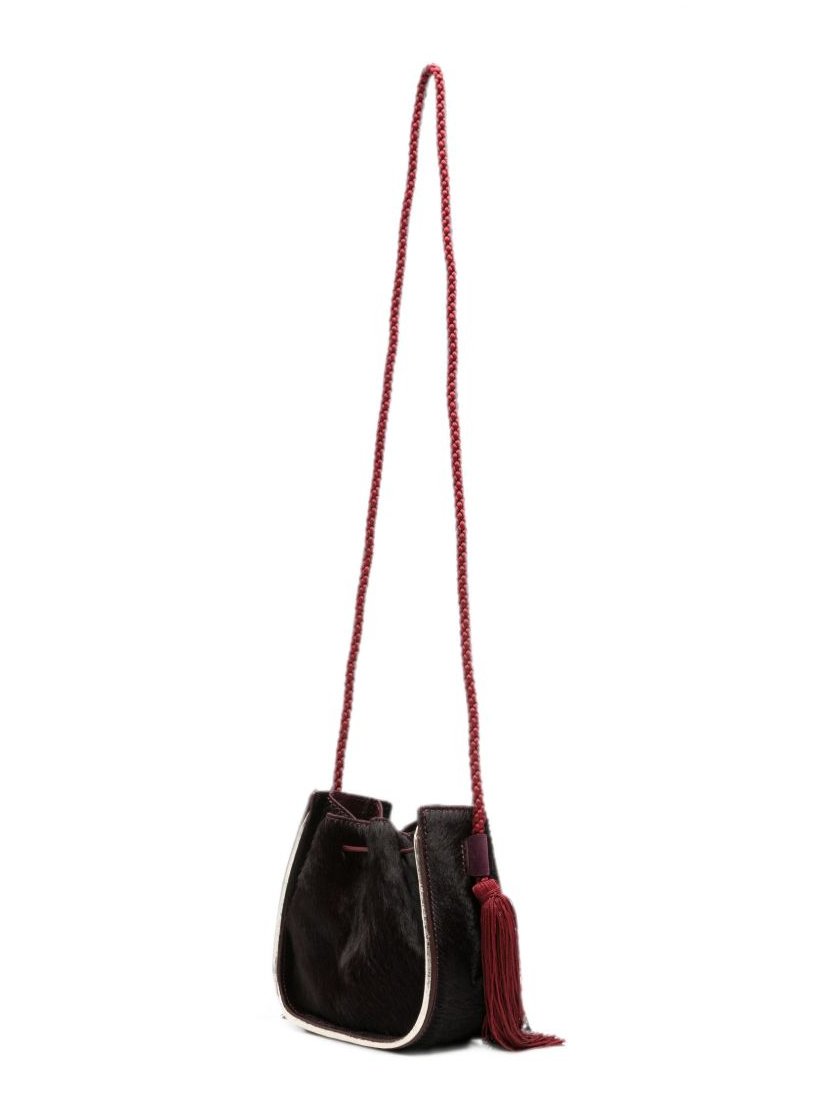 Forte Forte Pepita Bucket Bag — Burgundy, view 2