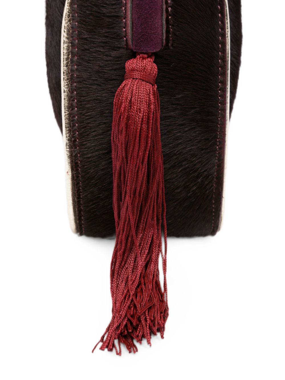 Forte Forte Pepita Bucket Bag — Burgundy, view 3
