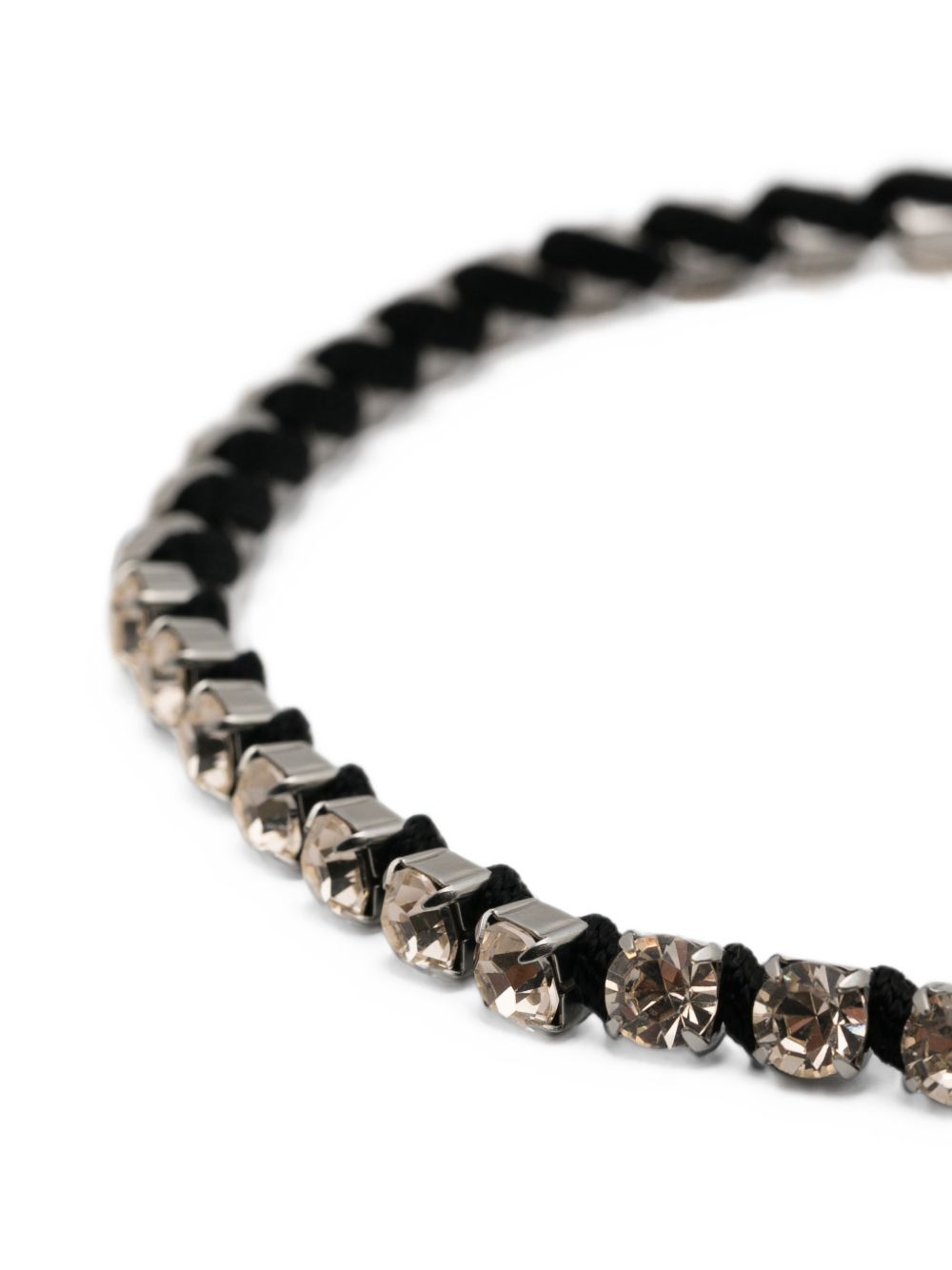 Forte Forte Crystal-Embellished Braided Choker — Black, view 3