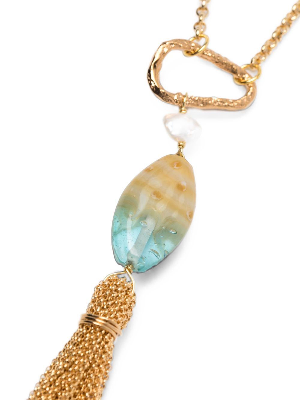 Forte Forte Tassel and Pearl Necklace — Gold, view 3