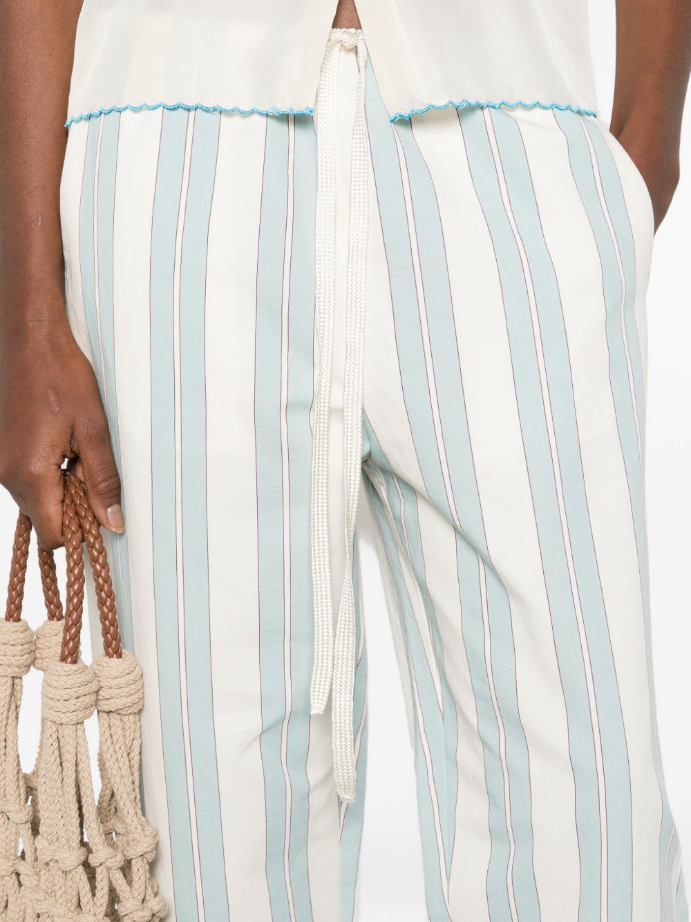 Forte Forte Striped Drawstring Trousers — Blue, view 2