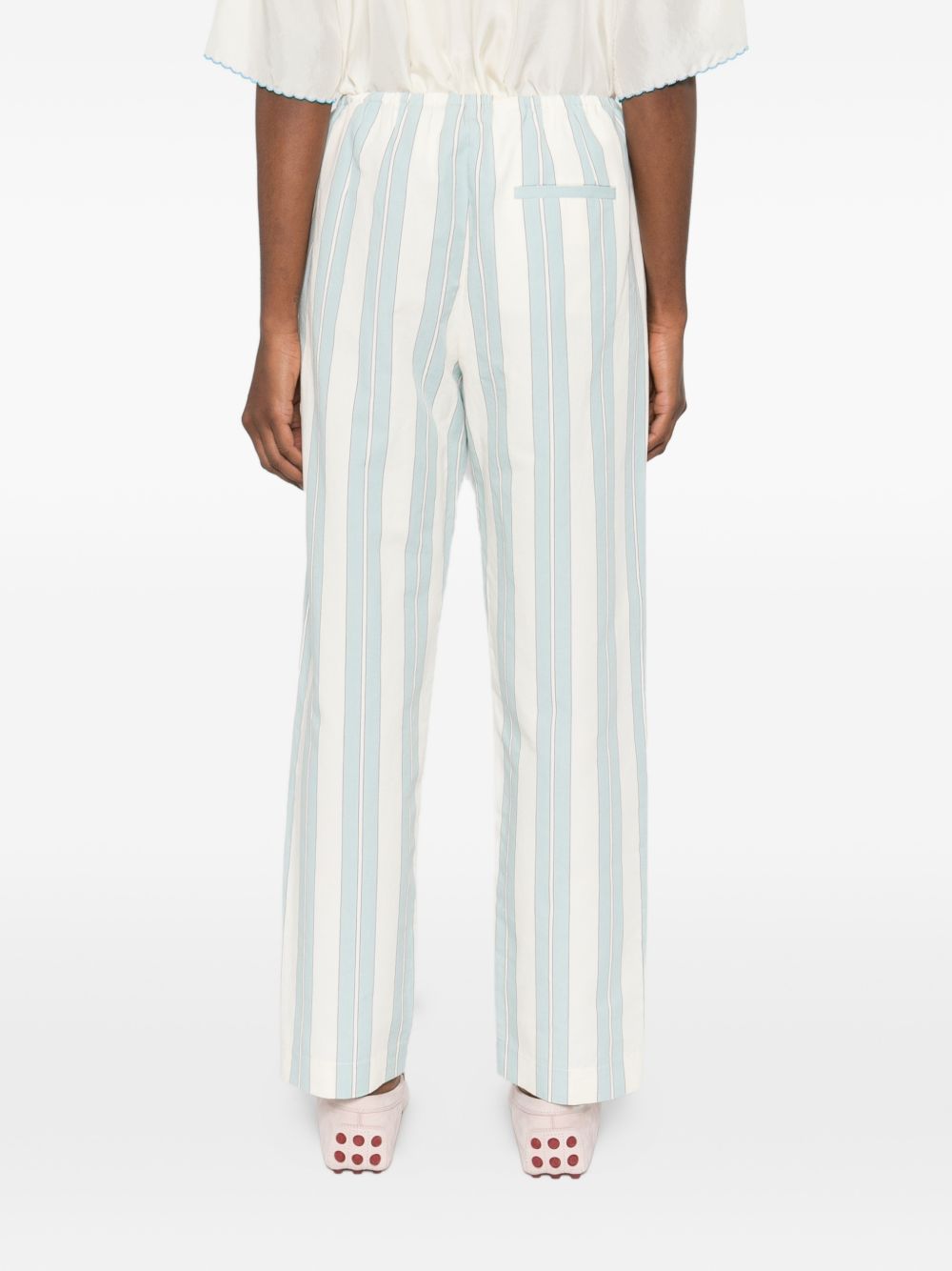Forte Forte Striped Drawstring Trousers — Blue, view 4