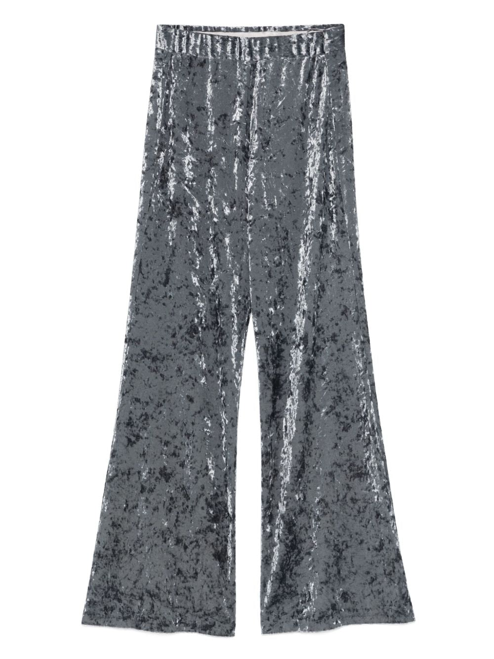 Forte Forte Crushed Velvet Flared Trousers — grey by Forte Forte