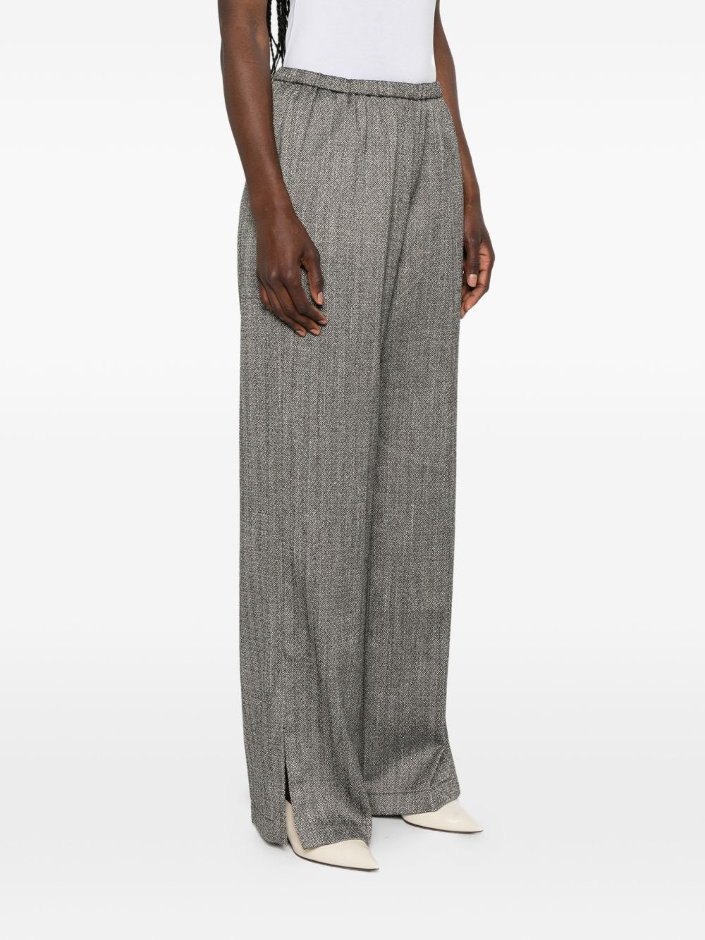 Forte Forte Chevron Trousers — Grey, view 2