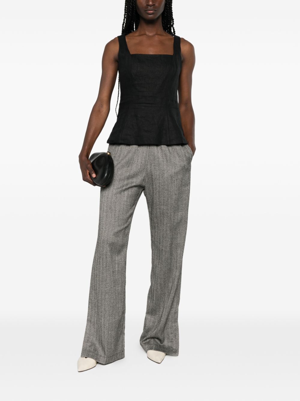 Forte Forte Chevron Trousers — Grey, view 3