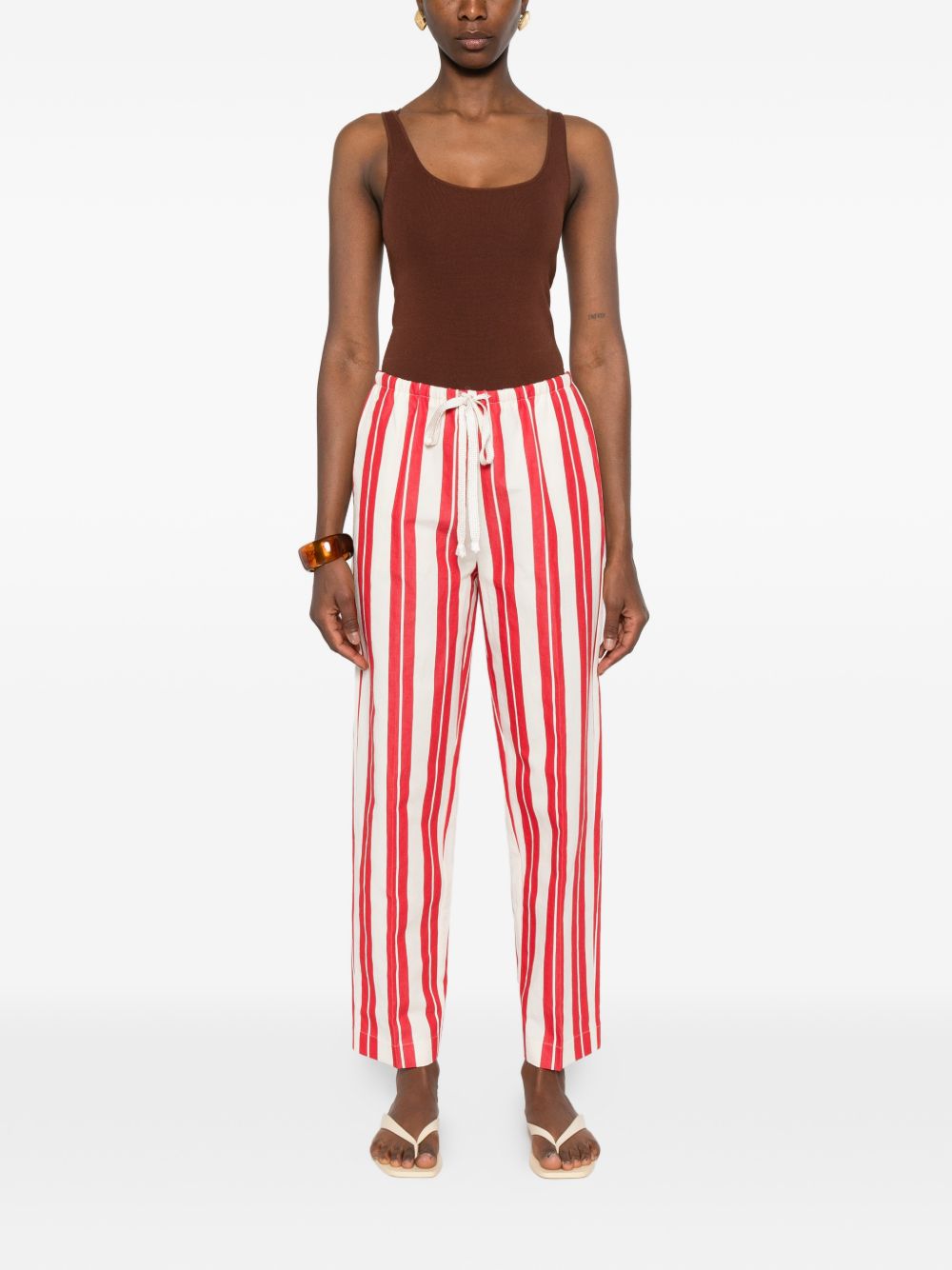 Forte Forte Striped Drawstring Trousers — Red by Forte Forte