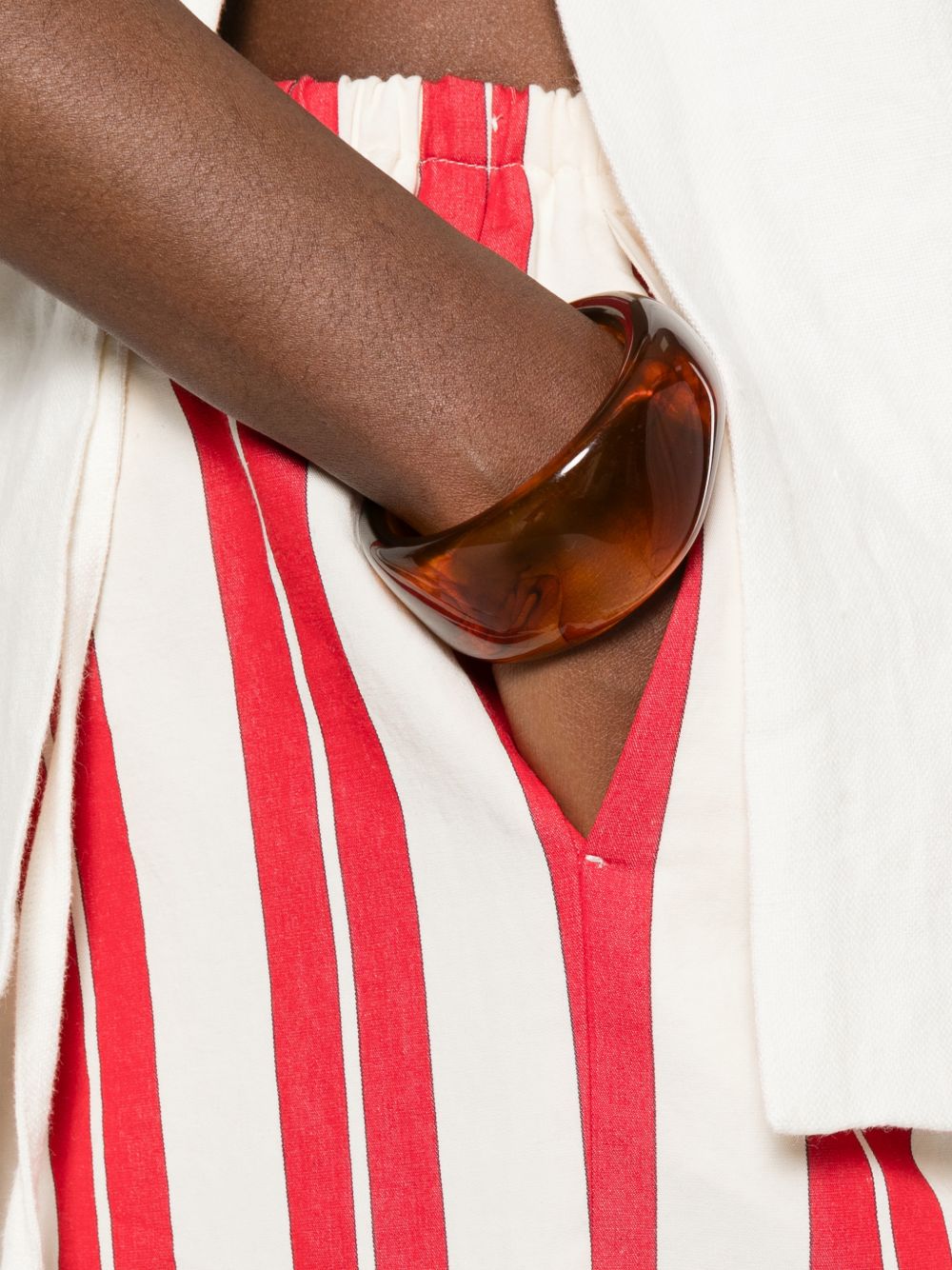 Forte Forte Striped Drawstring Trousers — Red, view 2