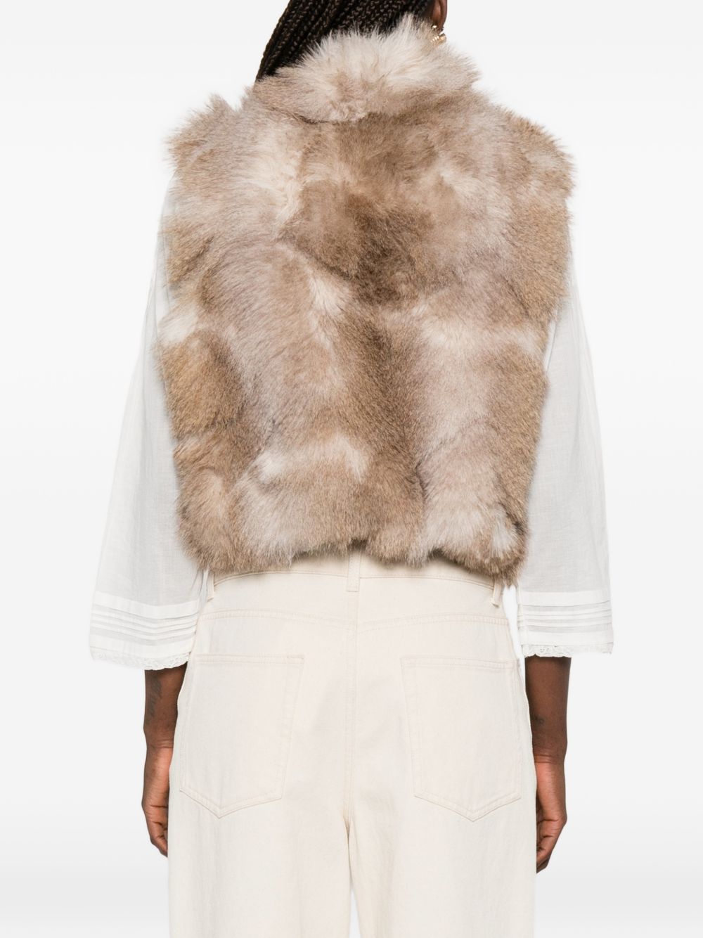 Forte Forte Faux-Fur Vest — Beige, view 3