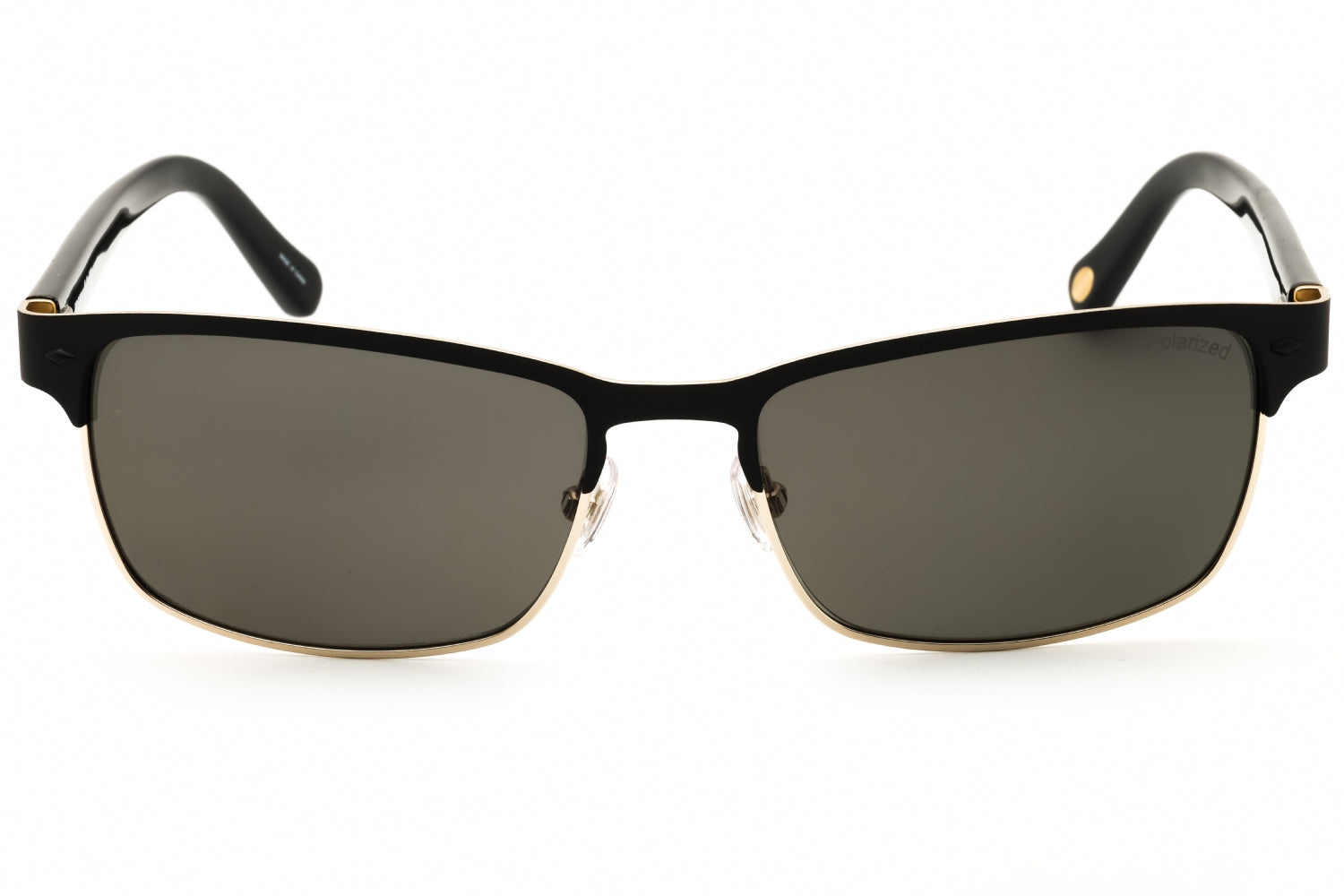 Fossil FOS3000PS Polarized Rectangular Metal Sunglasses — Black, view 2