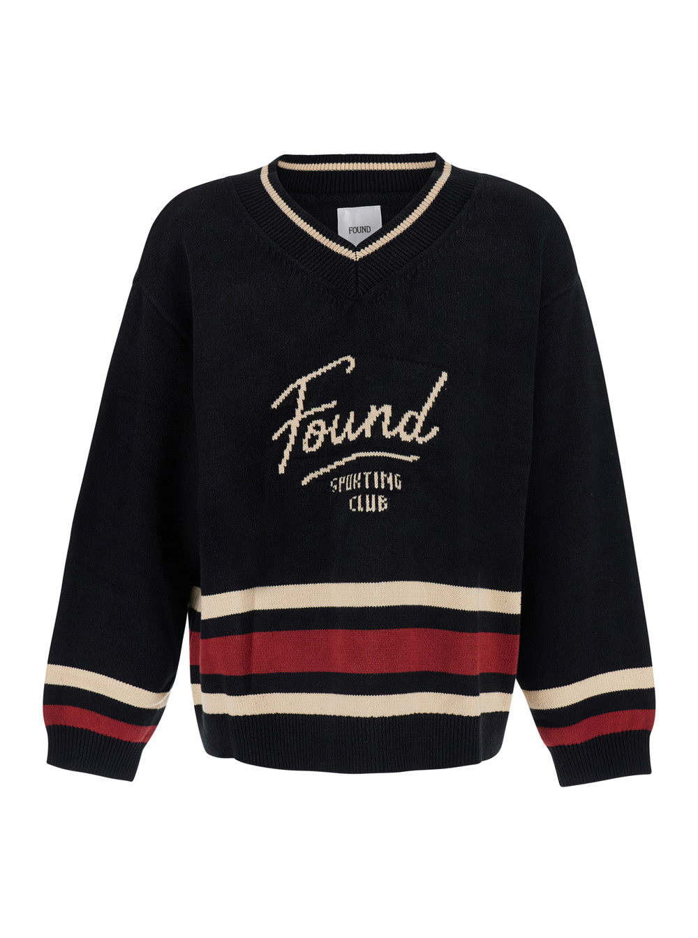 Found Varsity Sport Club Sweater — Black by Found
