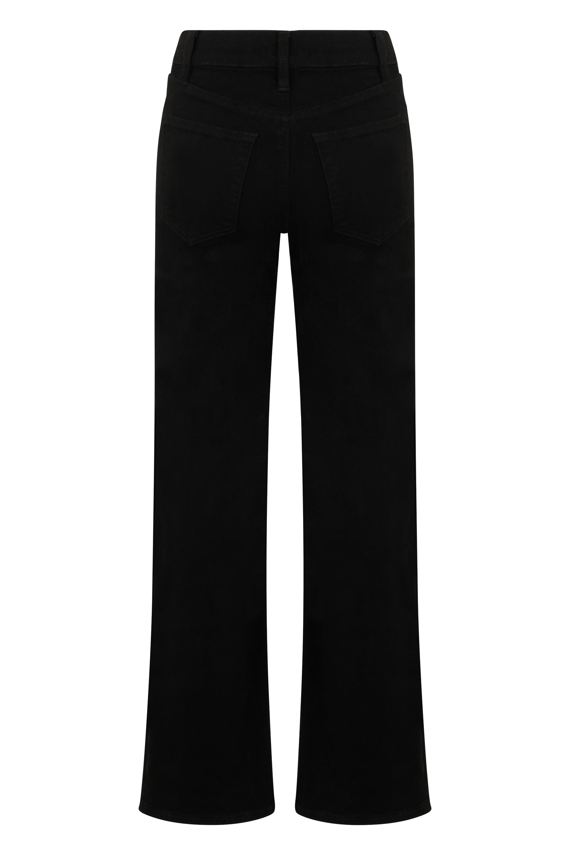 Frame Straight-Leg Cotton Jeans — Black, view 2