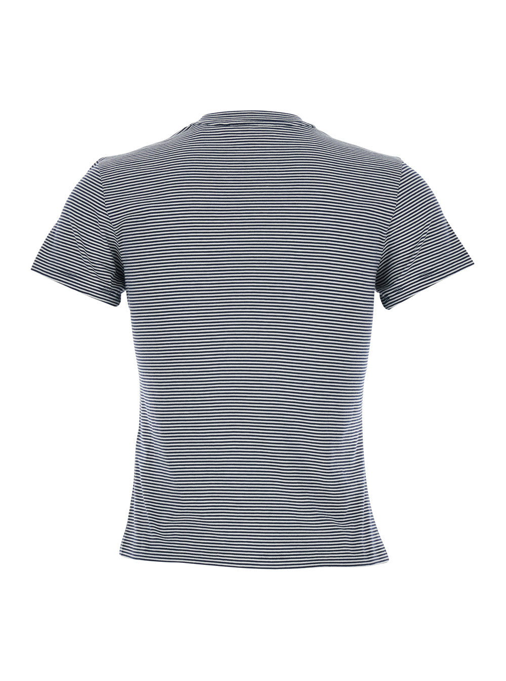 Frame Striped Cotton Crew Neck T-Shirt — Black, view 2