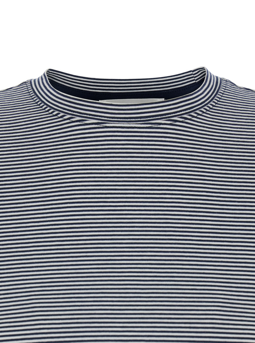 Frame Striped Cotton Crew Neck T-Shirt — Black, view 3