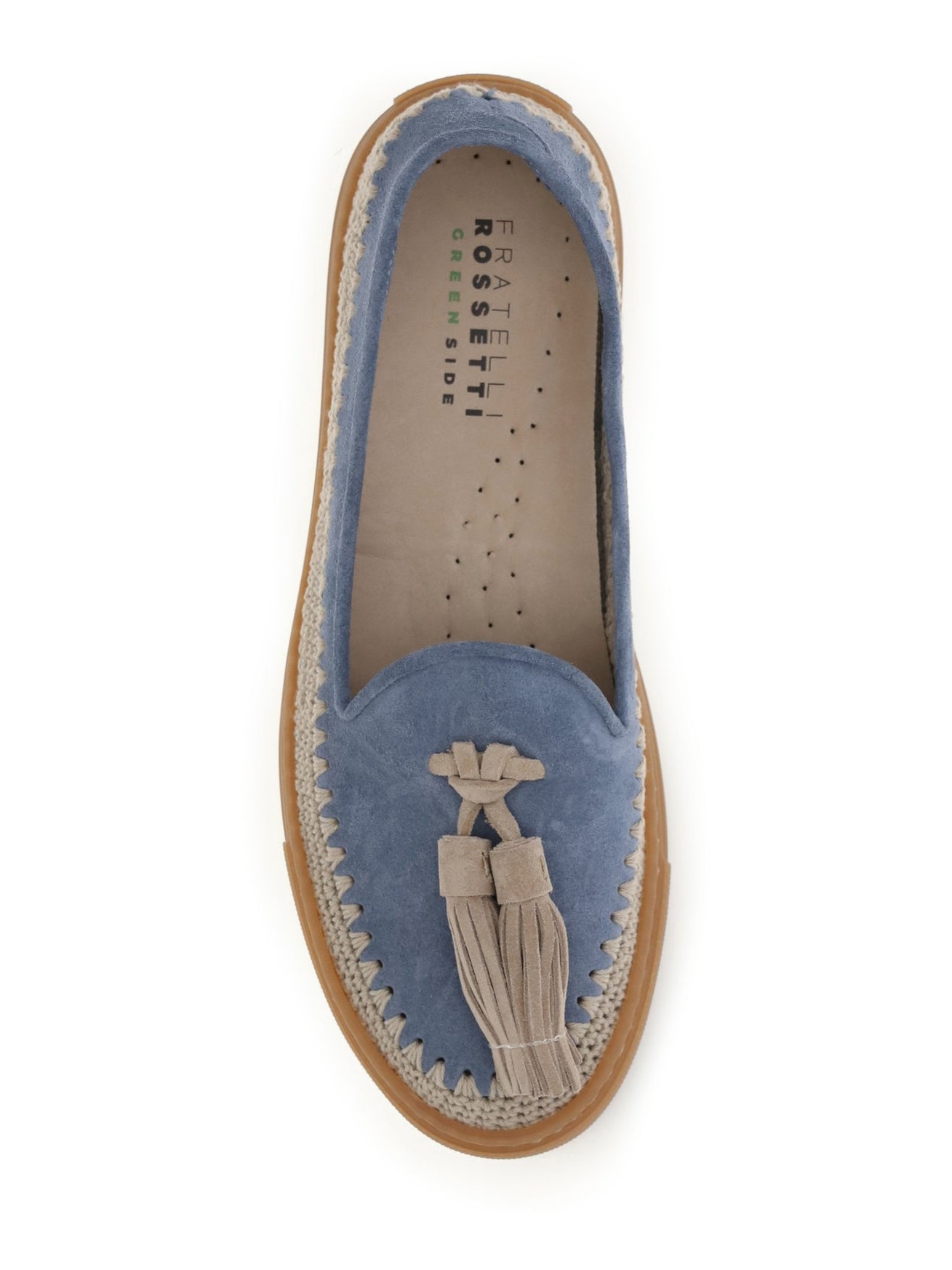 Fratelli Rossetti Suede with Crochet Detail Loafers — Blue, view 4