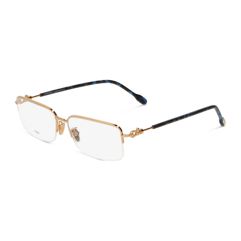 Fred FG50017U030 Rectangle Semi Rim, Gold Frame Eyeglasses — Gold, view 2
