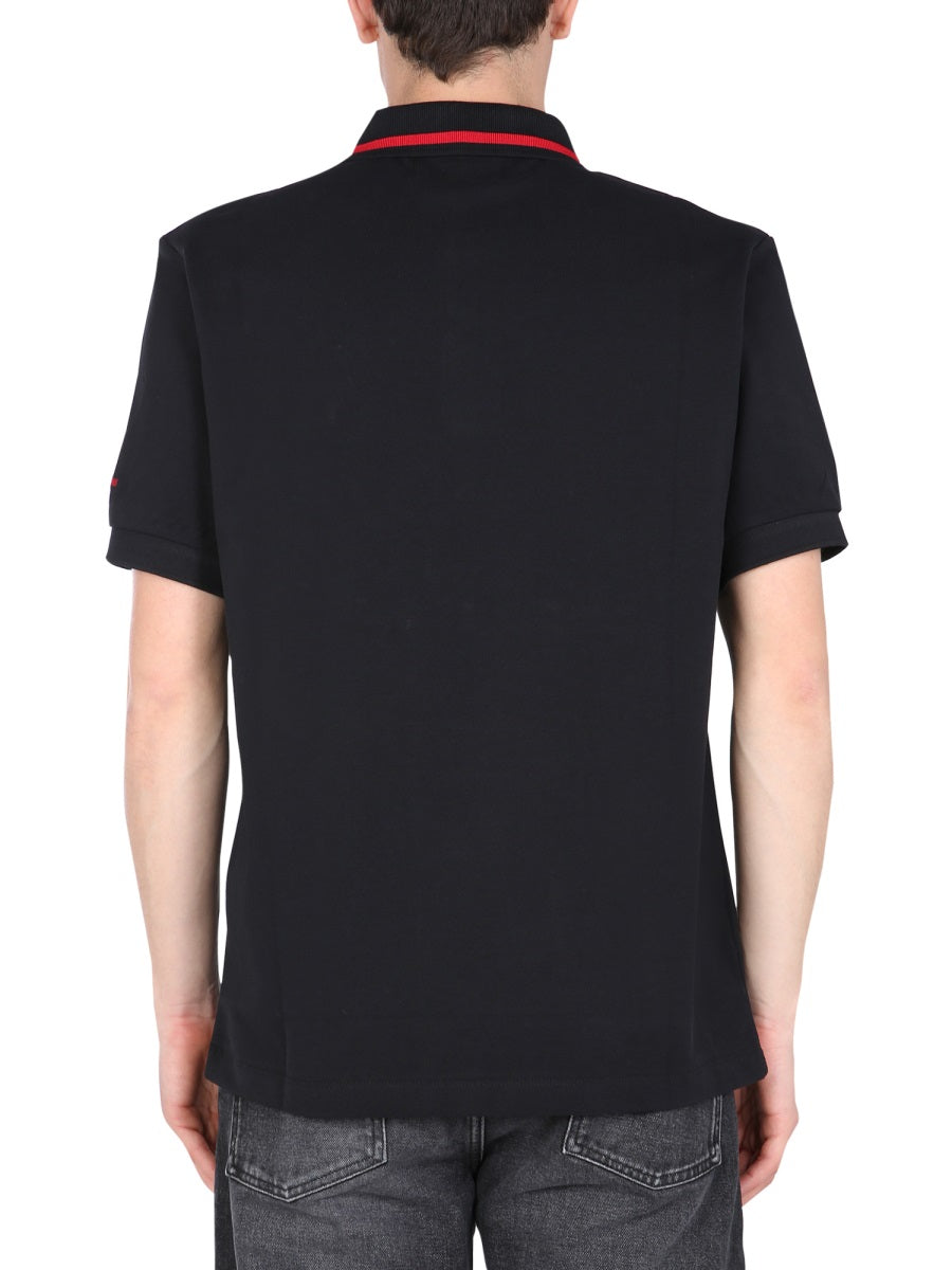 Fred Perry Regular Fit Cotton Polo Shirt — Black, view 2