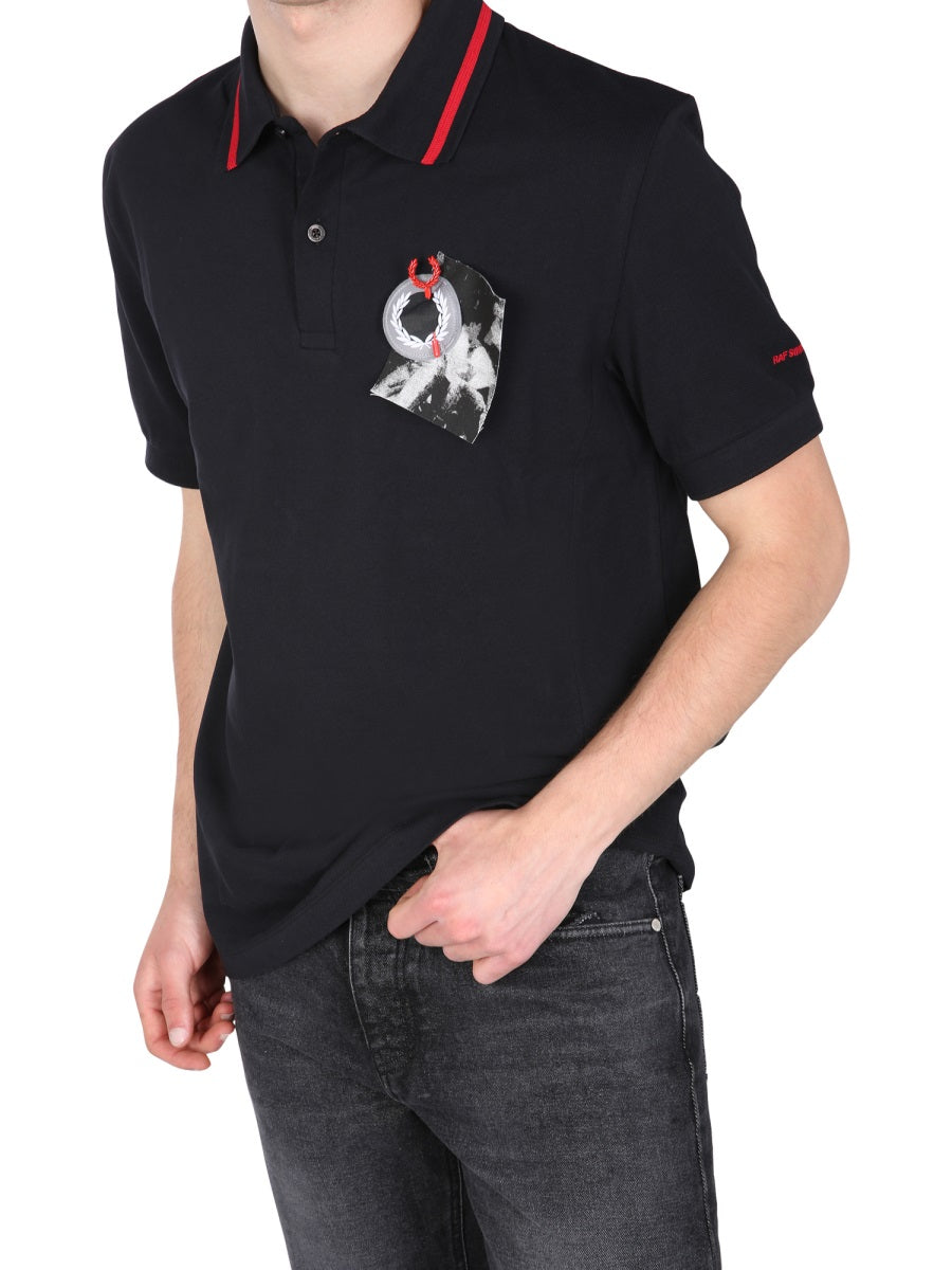 Fred Perry Regular Fit Cotton Polo Shirt — Black, view 4