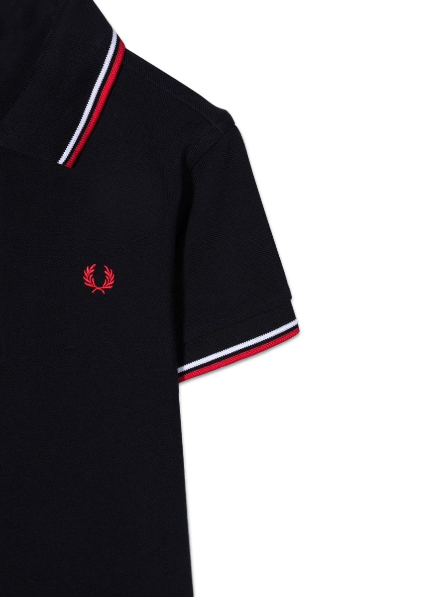 Fred Perry Twin-Tipped Cotton Polo Shirt — Blue, view 2