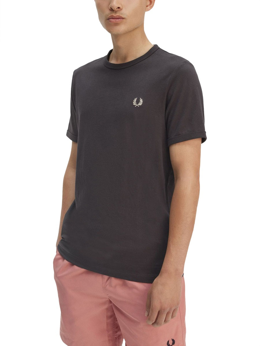 Fred Perry Ringer Cotton T-Shirt — Gray by Fred Perry