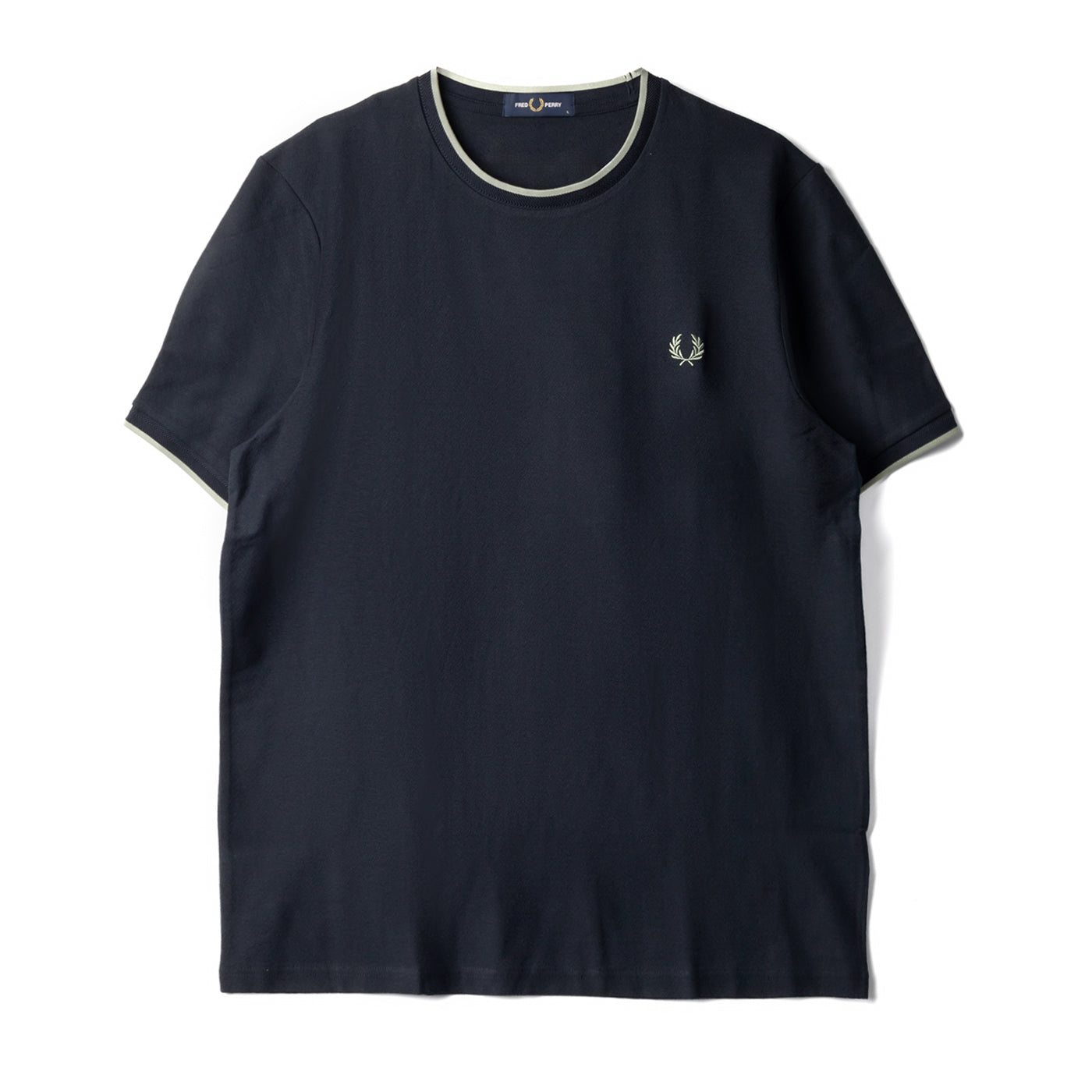 Fred Perry Trim Detail Crepe Piqué T-Shirt — Navy by Fred Perry