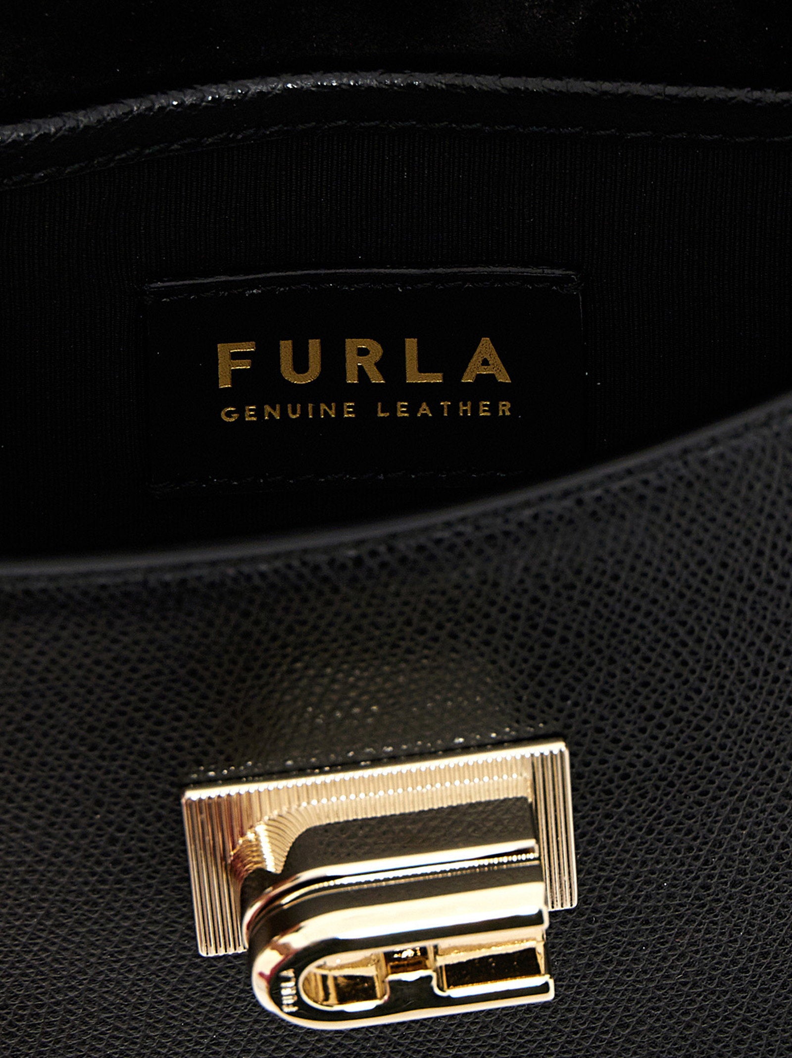 Furla 1927 Mini Leather Shoulder Bag — Black, view 4