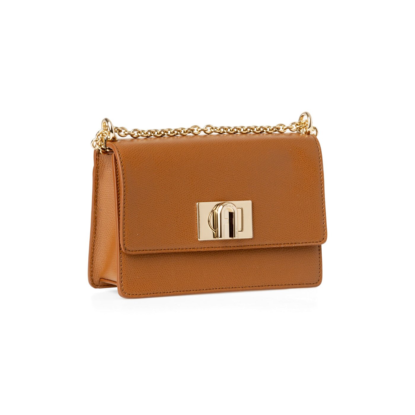 Furla Leather Crossbody Bag — Cognac, view 2