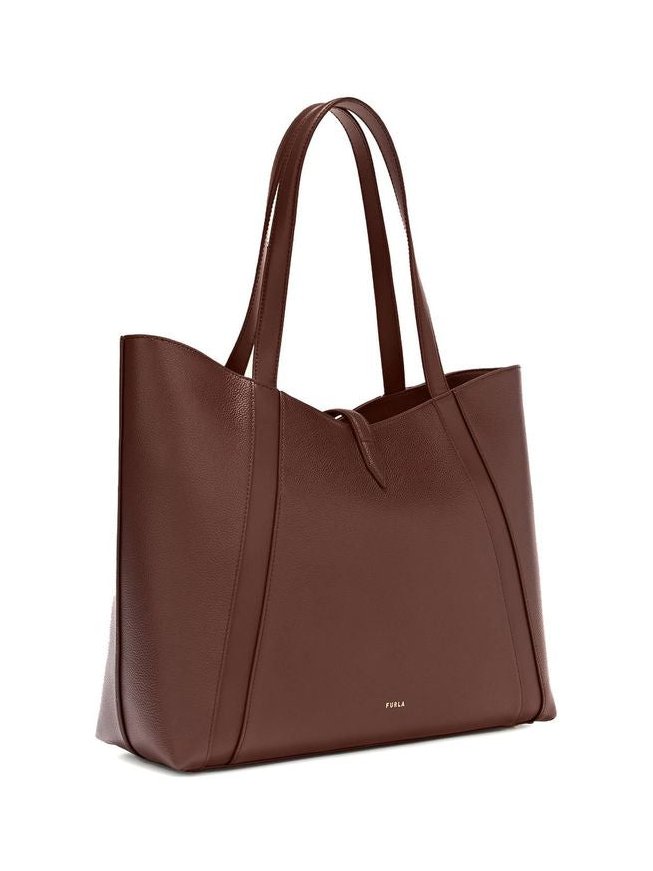 Furla Goccia L Leather Shoulder Bag — Brown, view 2