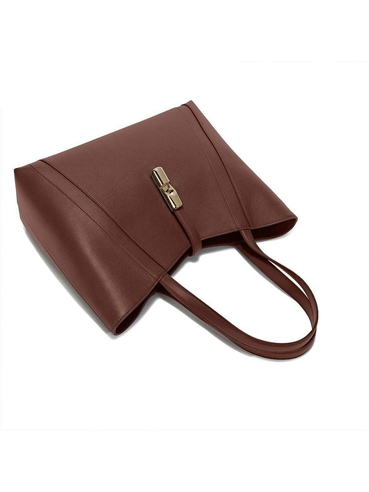 Furla Goccia L Leather Shoulder Bag — Brown, view 4