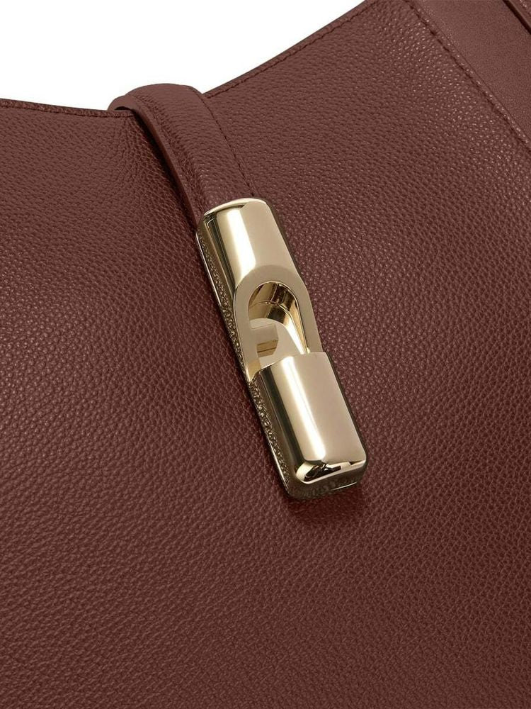 Furla Goccia L Leather Shoulder Bag — Brown, view 5