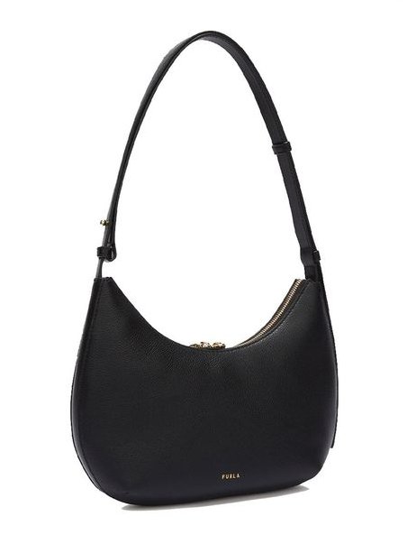 Furla Goccia S Leather Shoulder Bag — Black, view 2