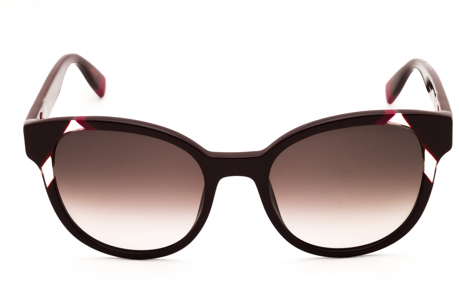 Furla SFU471 Gradient Lens Round Sunglasses — Burgundy, view 2