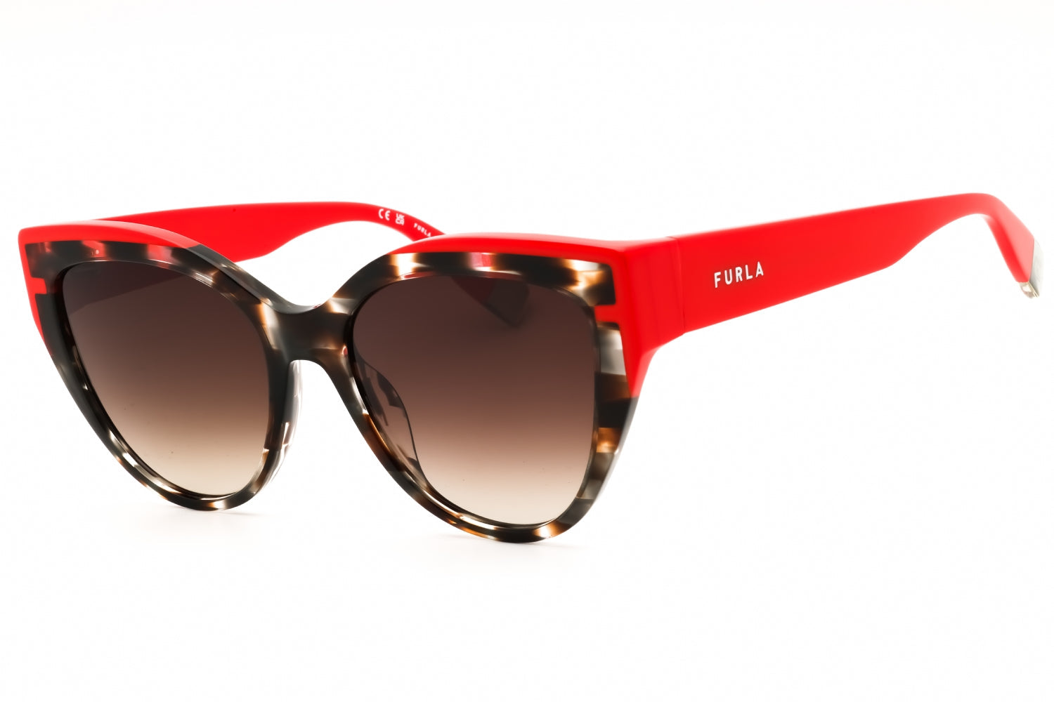 Furla SFU694 Cat-Eye Acetate Sunglasses — Brown by Furla