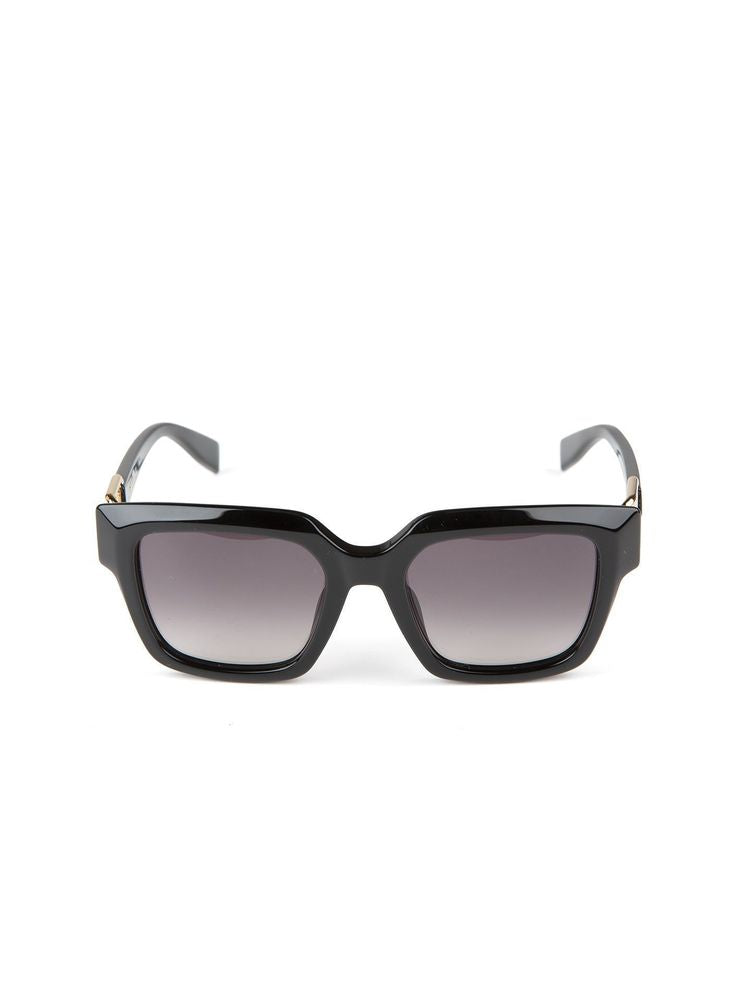 Furla SFU981 Glossy Black Acetate Sunglasses — Black, view 3