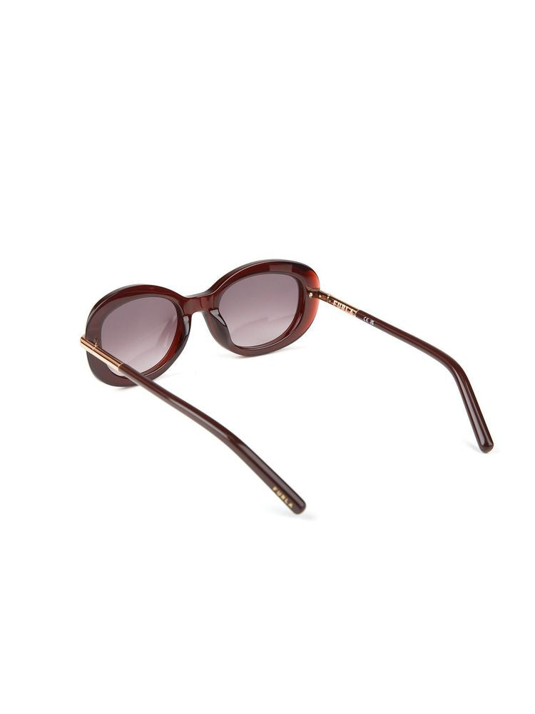 Furla SFU984 Acetate Oval Sunglasses — Burgundy, view 3