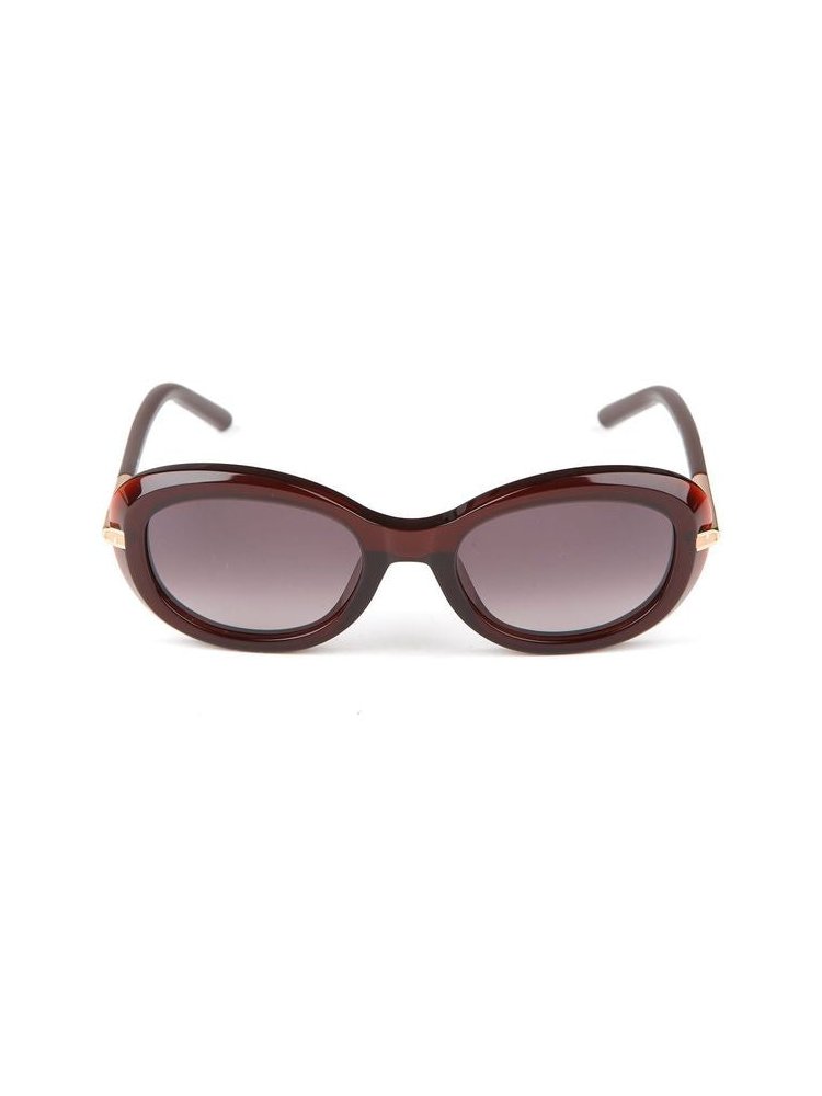Furla SFU984 Acetate Oval Sunglasses — Burgundy, view 4