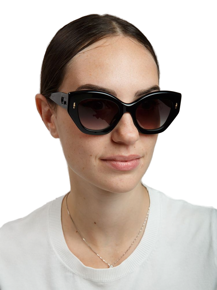 Furla SFU985 Cat-Eye Acetate Sunglasses — Black, view 3