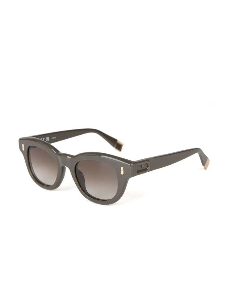 Furla SFU986 Acetate Frame Sunglasses — Khaki green by Furla