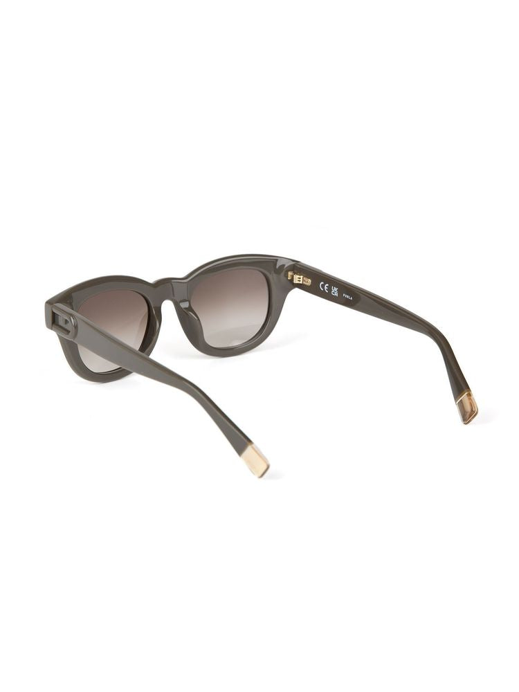 Furla SFU986 Acetate Frame Sunglasses — Khaki green, view 2