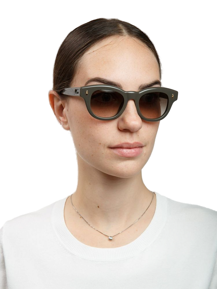 Furla SFU986 Acetate Frame Sunglasses — Khaki green, view 3
