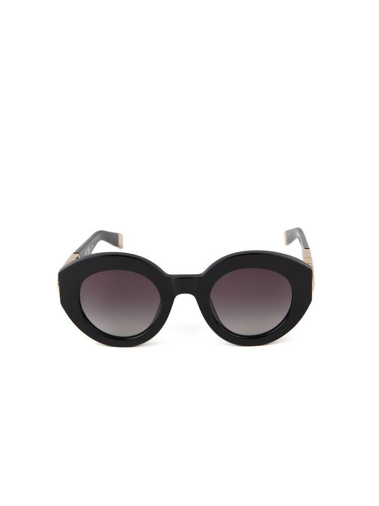 Furla SFU987 Glossy Black Acetate Sunglasses — Black, view 2