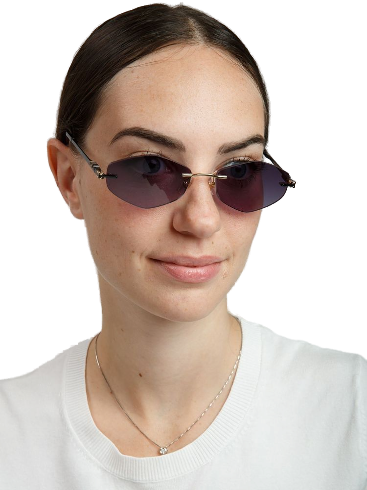 Furla SFUB28 Smoke Gradient Tinted Metal Sunglasses — Rose gold, view 3