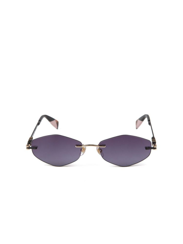 Furla SFUB28 Smoke Gradient Tinted Metal Sunglasses — Rose gold, view 4