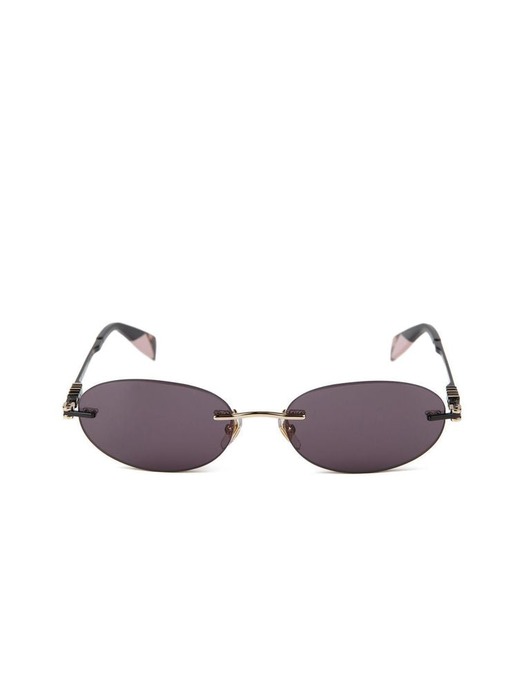 Furla SFUB29 Polished Metal Oval Sunglasses — Rose gold by Furla