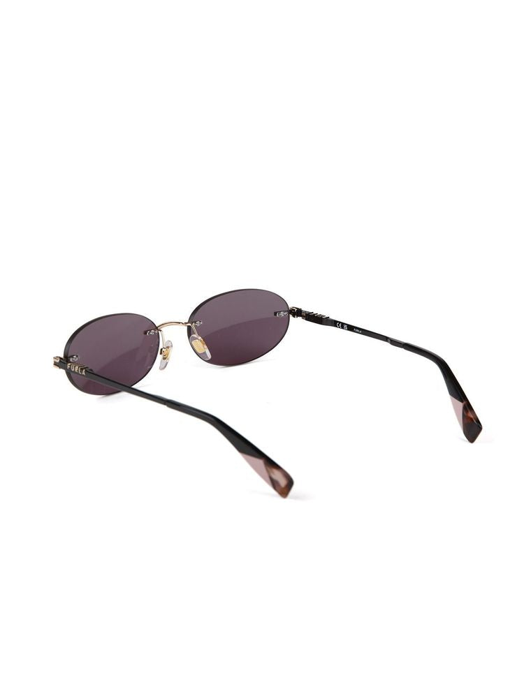 Furla SFUB29 Polished Metal Oval Sunglasses — Rose gold, view 3