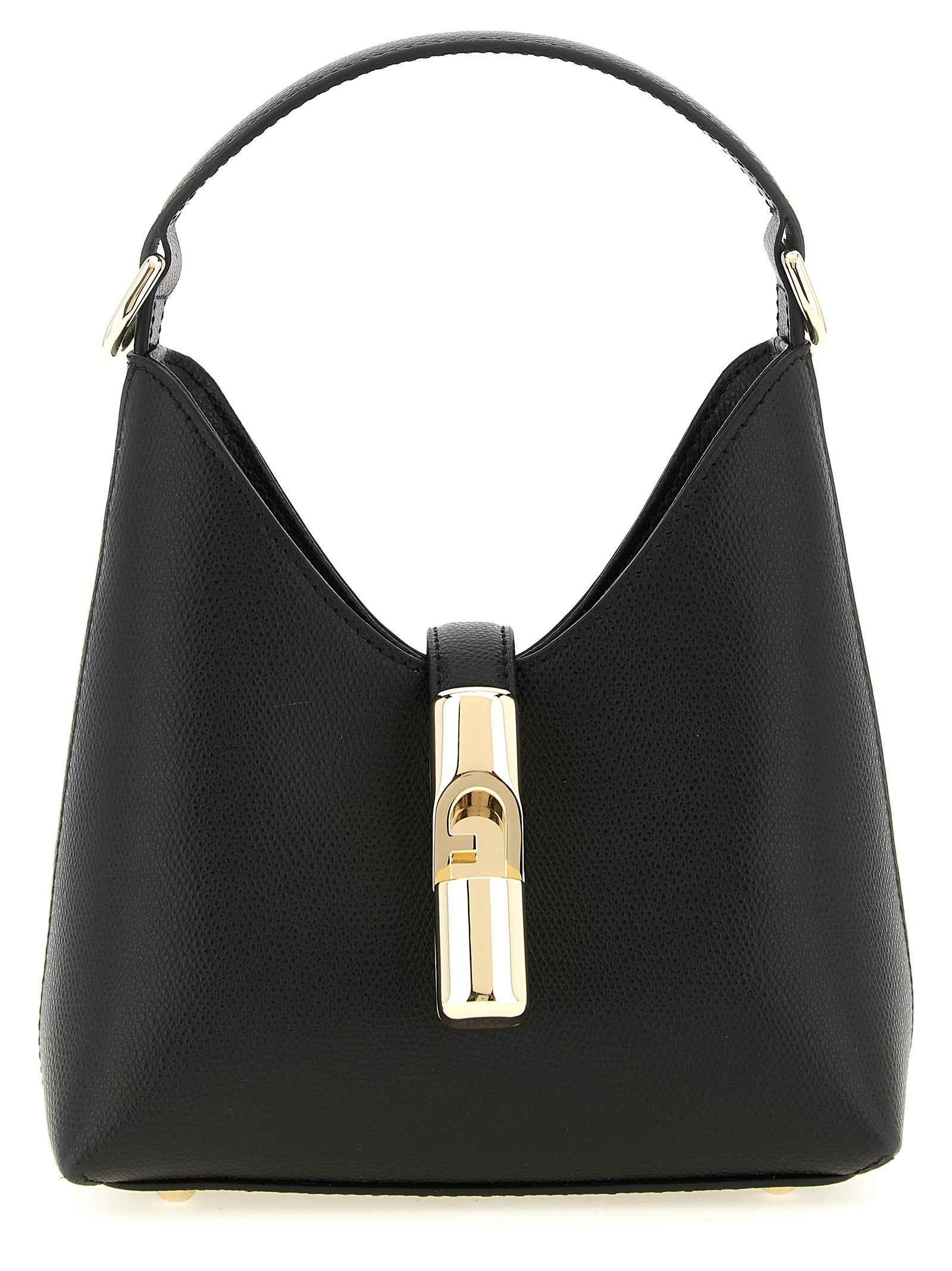Furla Textured Calf Leather Shoulder Bag — Black by Furla