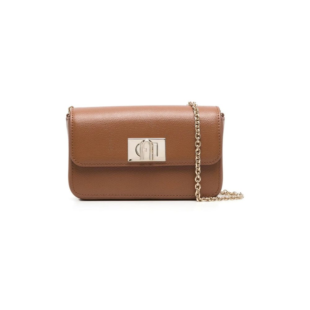 Furla Leather Foldover Shoulder Bag — Brown by Furla