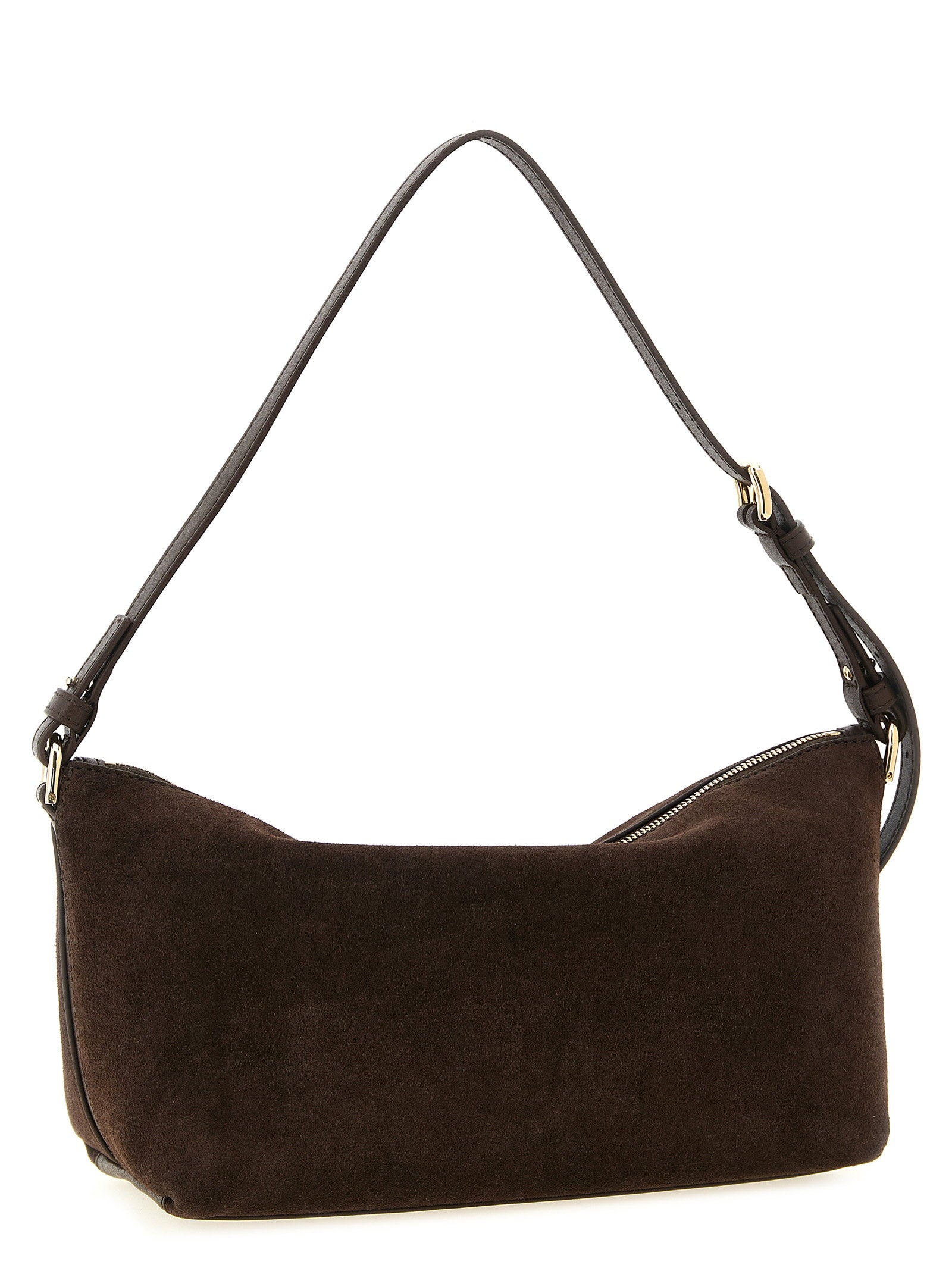 Furla Suede Shoulder Bag — Brown, view 2