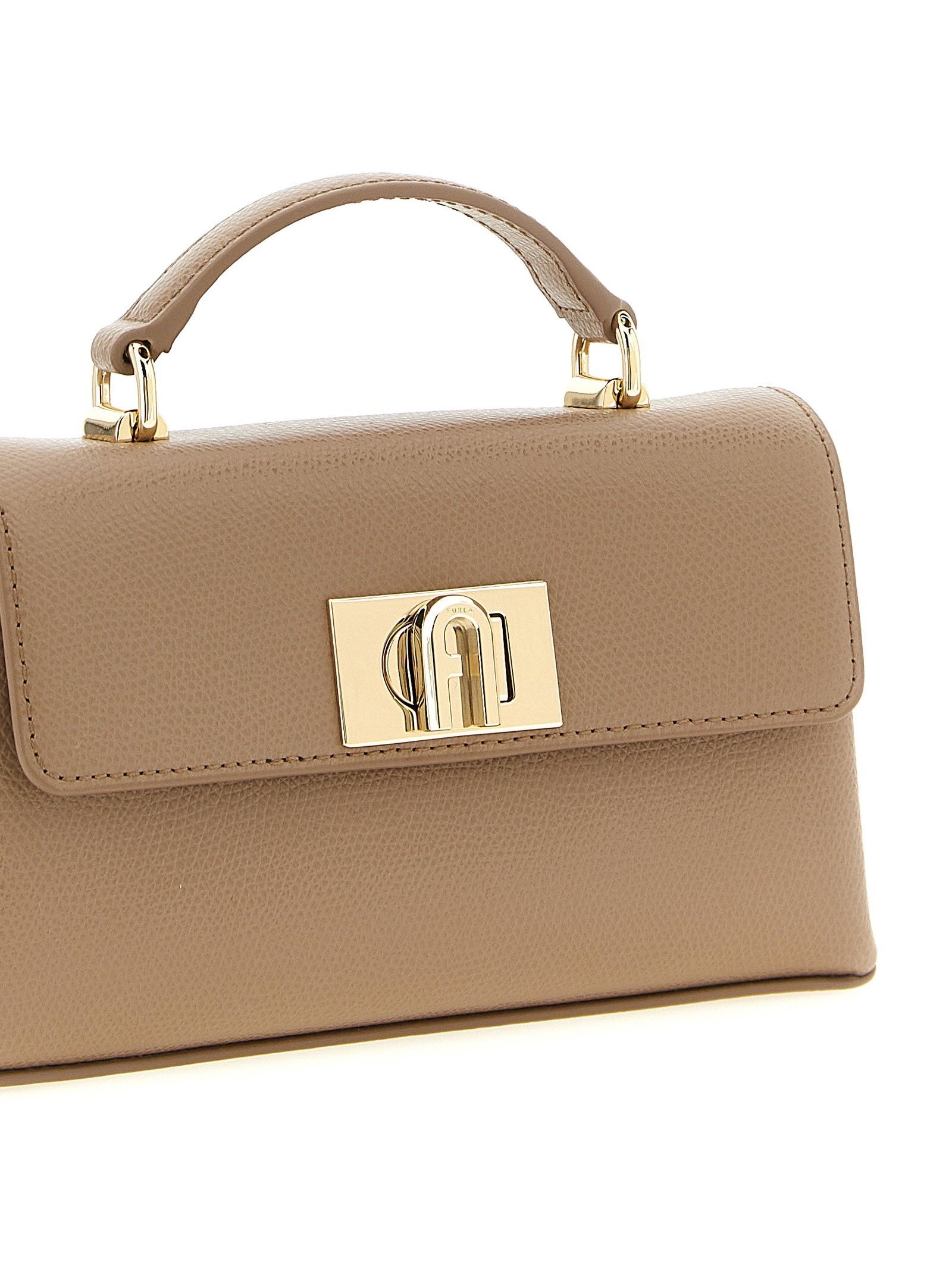 Furla 1927 Mini Top Handle Bag — Beige, view 3
