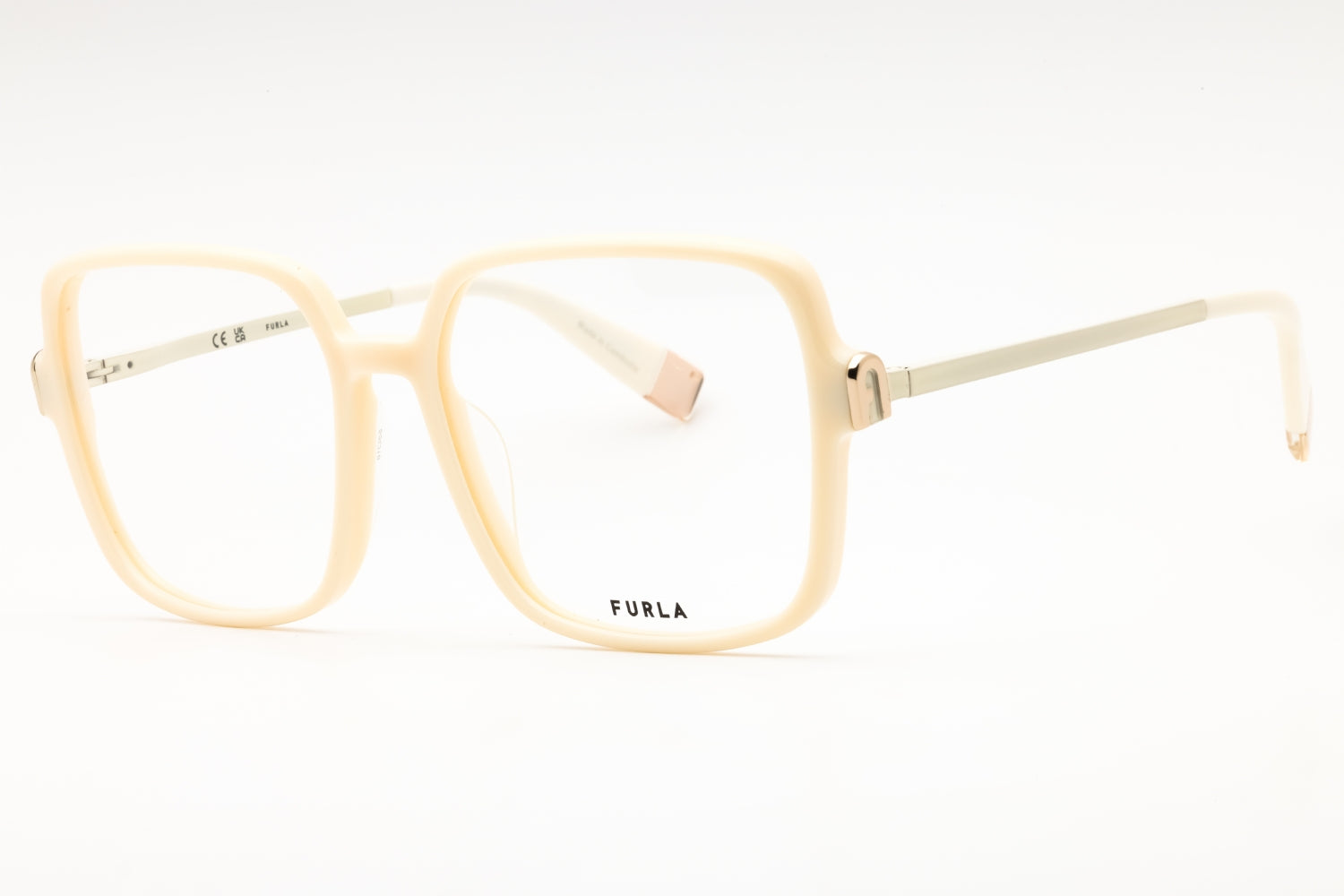 Furla VFU632 Oversized Acetate Eyeglasses — Ivory by Furla